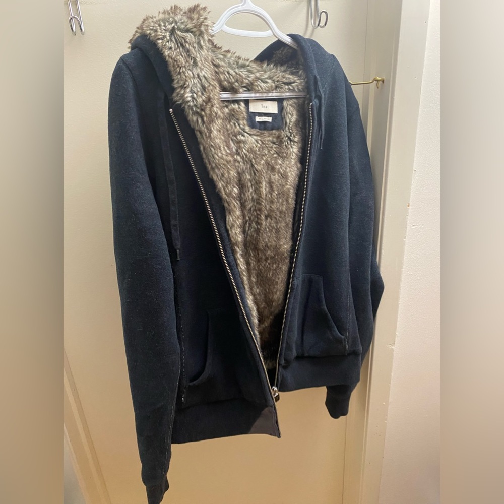 TNA sweater with fur